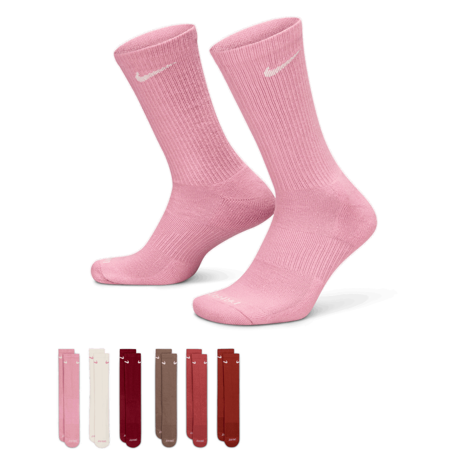 Чорапи Nike Everyday Plus Cushioned Training Socks (6 Pairs) Розово | SX6897-936, 0