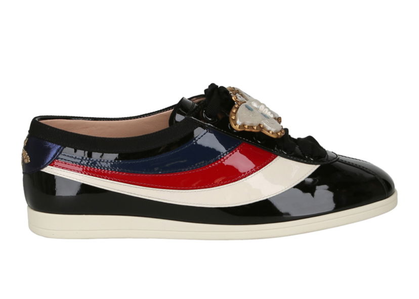 Кецове и обувки Gucci Falacer Sneakers Black Vernice Crystal (Women's) Черно | 493687 0B910 1082