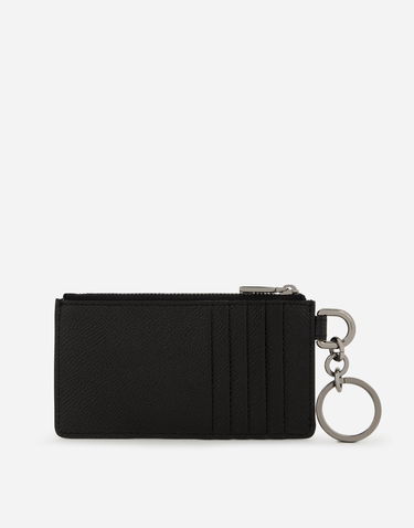 Портфейл Dolce & Gabbana Calfskin Card Holder With Ring And Logo Tag Черно | BP2524AG21980999, 2