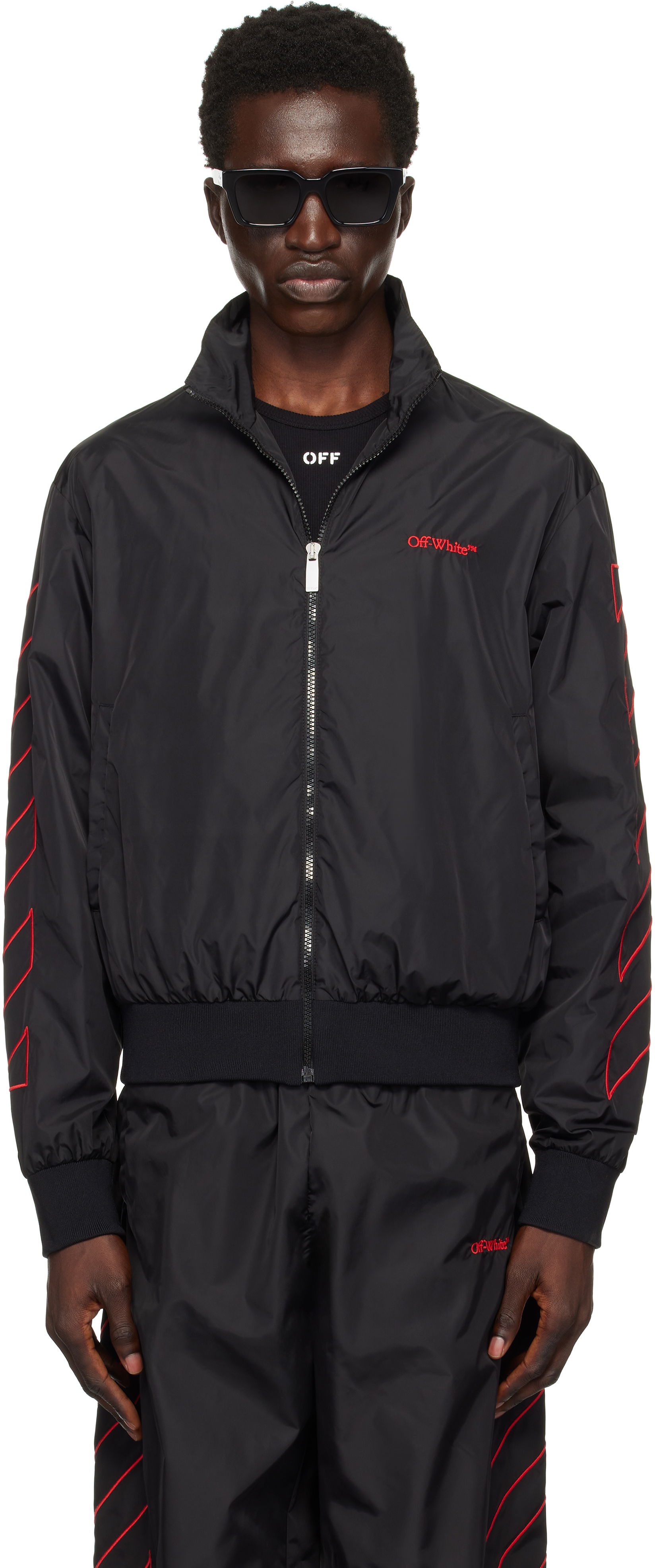 Diagonal Nylon Jacket, 0