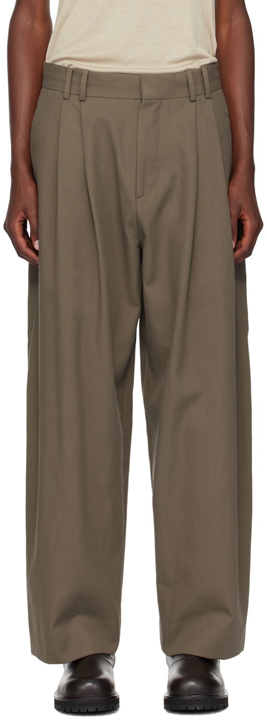 Панталони Studio Nicholson Studio Nicholson Line Pleated Trousers Зелено | LINE SNM - 1185, 0