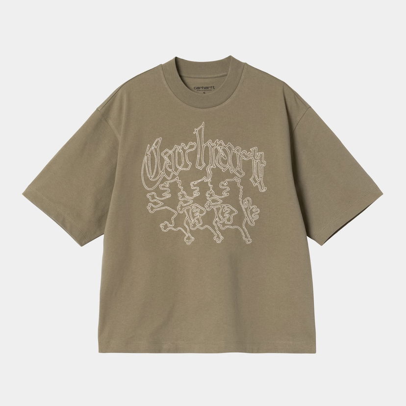 Тениска Carhartt WIP Women's Short Sleeve Hackwork T-Shirt Зелено | I035539_9
