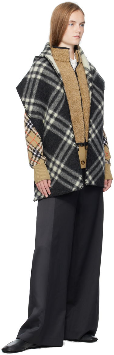 Шал Burberry Burberry Check Hooded Scarf Черно | 8115260, 2