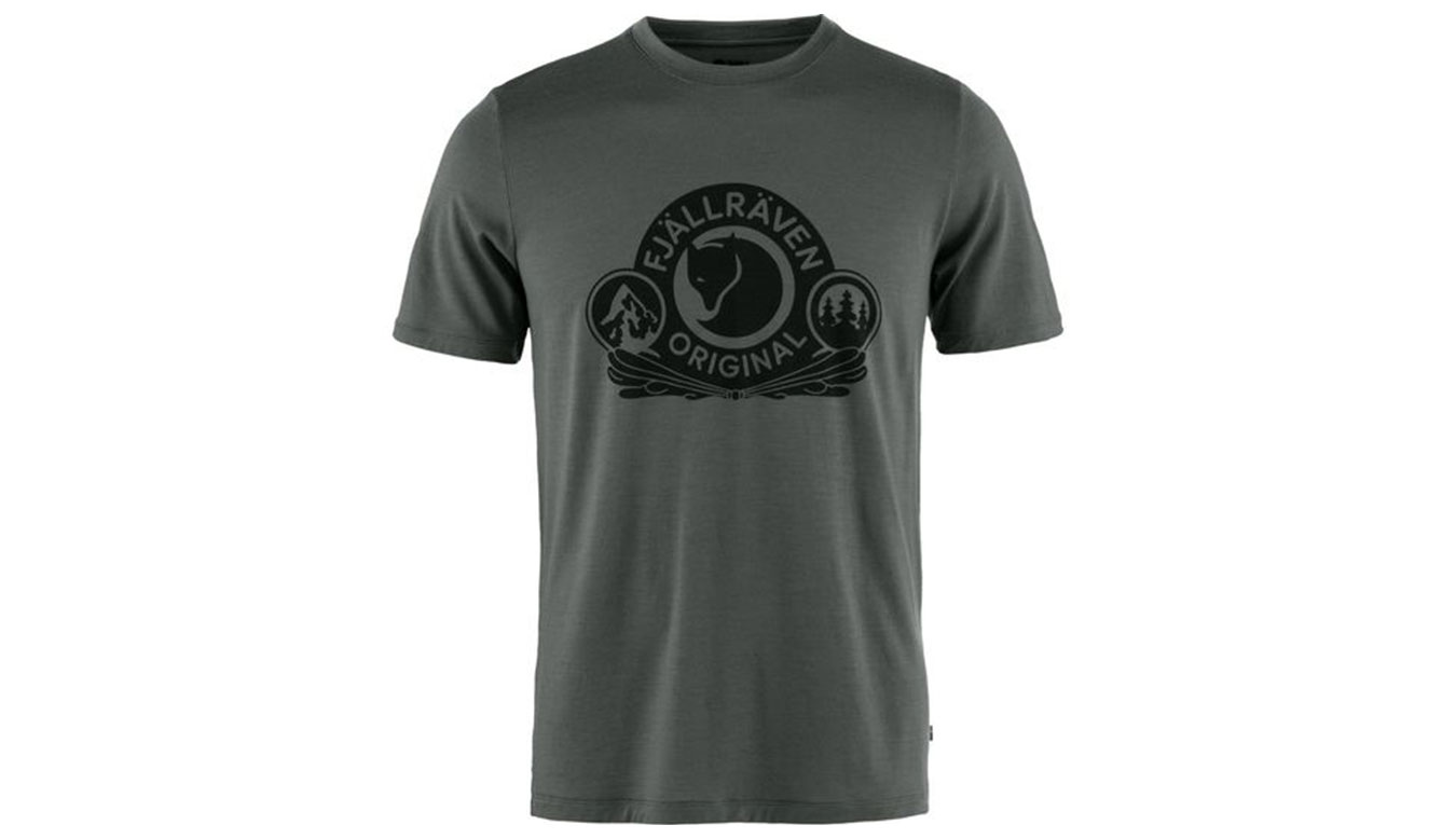 Тениска FJÄLLRÄVEN Abisko Wool Classic Short Sleeve T-Shirt Сиво | F84117-050, 1