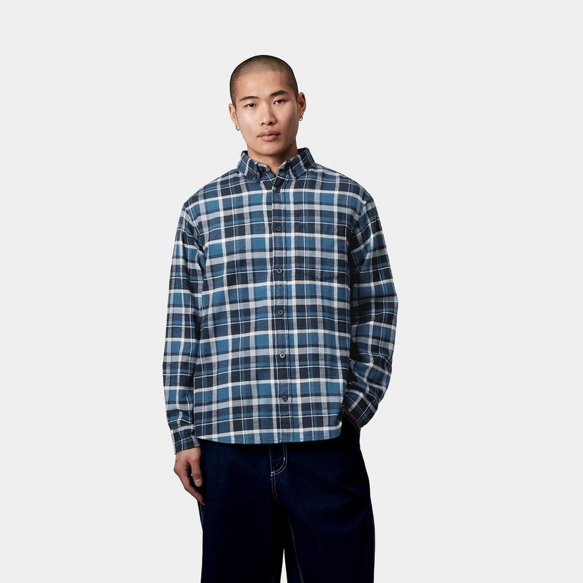 Риза Carhartt WIP Carhartt WIP Fendrick Long Sleeve Shirt Синьо | I034382_6