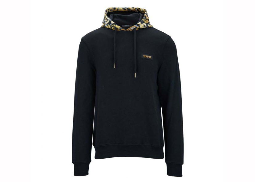 Суитчър Versace Printed Hood Sweatshirt Black/Yellow Черно | 1015093 1A10596 5B000