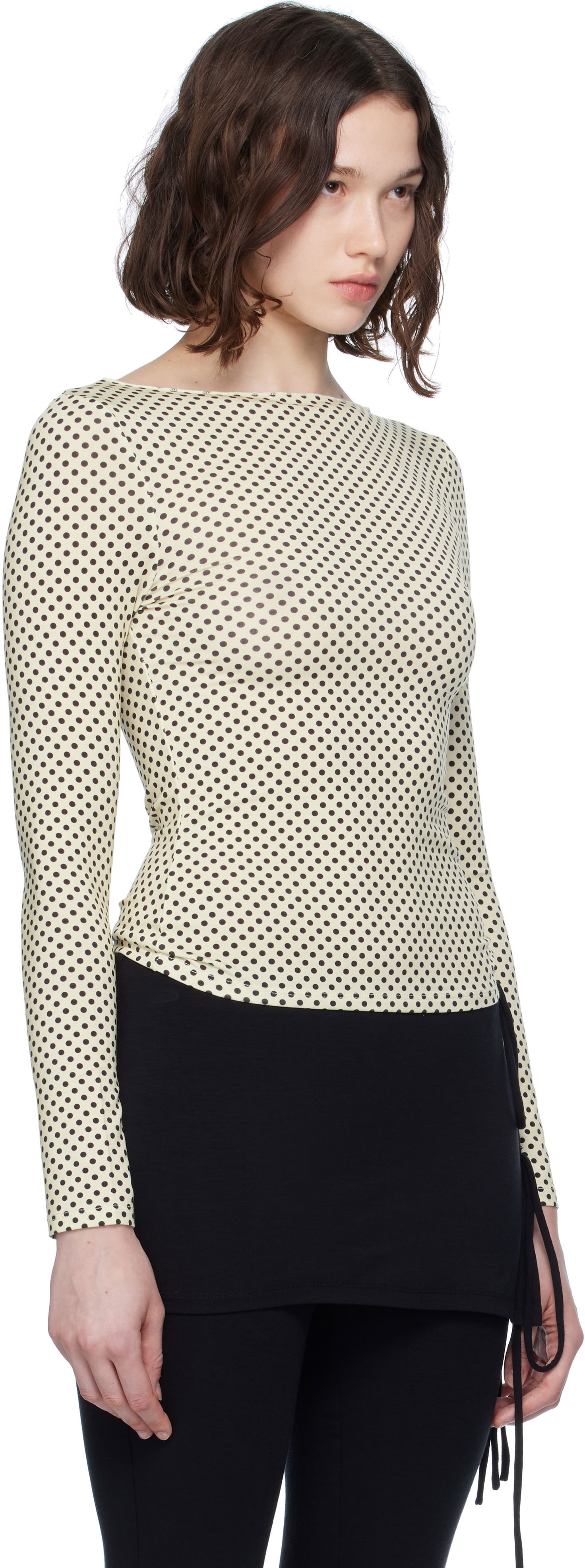 Тениска Miaou Miaou Amelia Polka Dot T-Shirt Жълто | 7183TJBBNP, 1