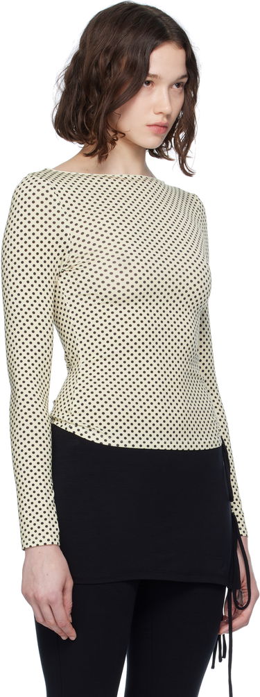 Тениска Miaou Miaou Amelia Polka Dot T-Shirt Жълто | 7183TJBBNP, 1