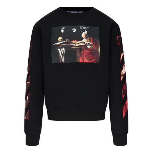 Пуловер Off-White Off-White Caravaggio Slim Crewneck Sweatshirt Черно | OMBA025R21FLE0051025