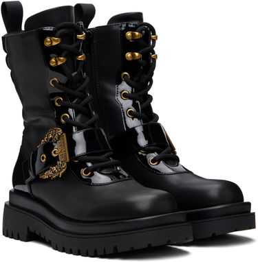 Кецове и обувки Versace Versace Jeans Couture Pin-Buckle Boots Черно | E79VA3S67_E71570, 3