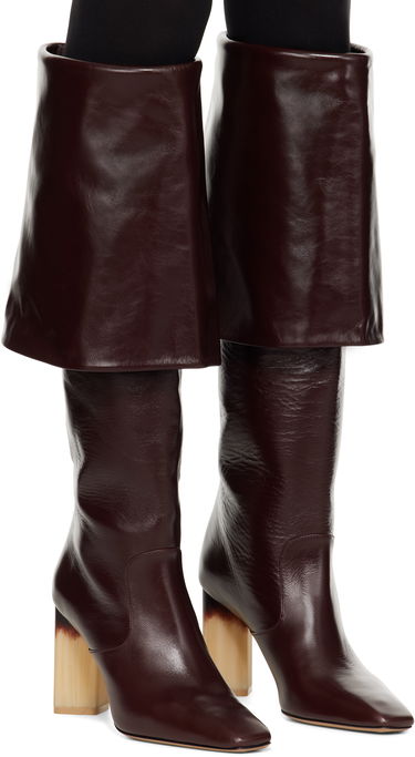 Облекло CHLOÉ Chloé Georgia Heeled Tall Boots Бургунди | CHC25S07YQJ, 3