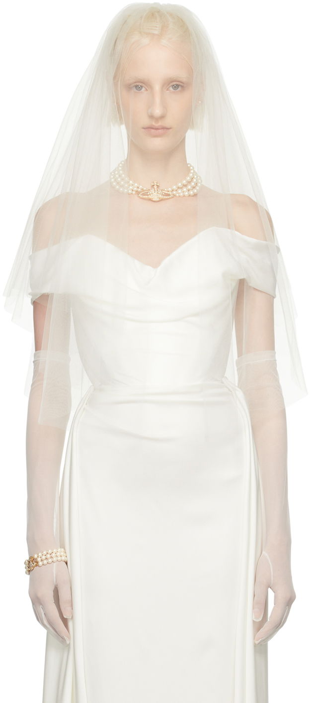 Шал Vivienne Westwood Short Veil Бяло | 8108000I-C0034-