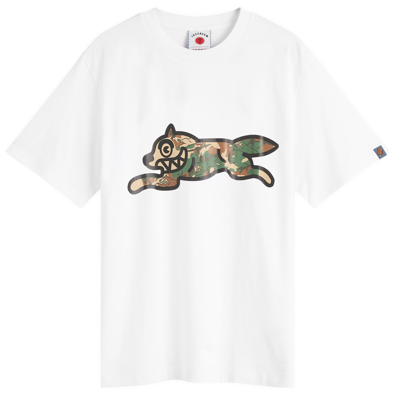 Тениска BBC IceCream Woodland Camo Running Dog Graphic Tee, Size Large Бяло | IC25380-WHT, 1