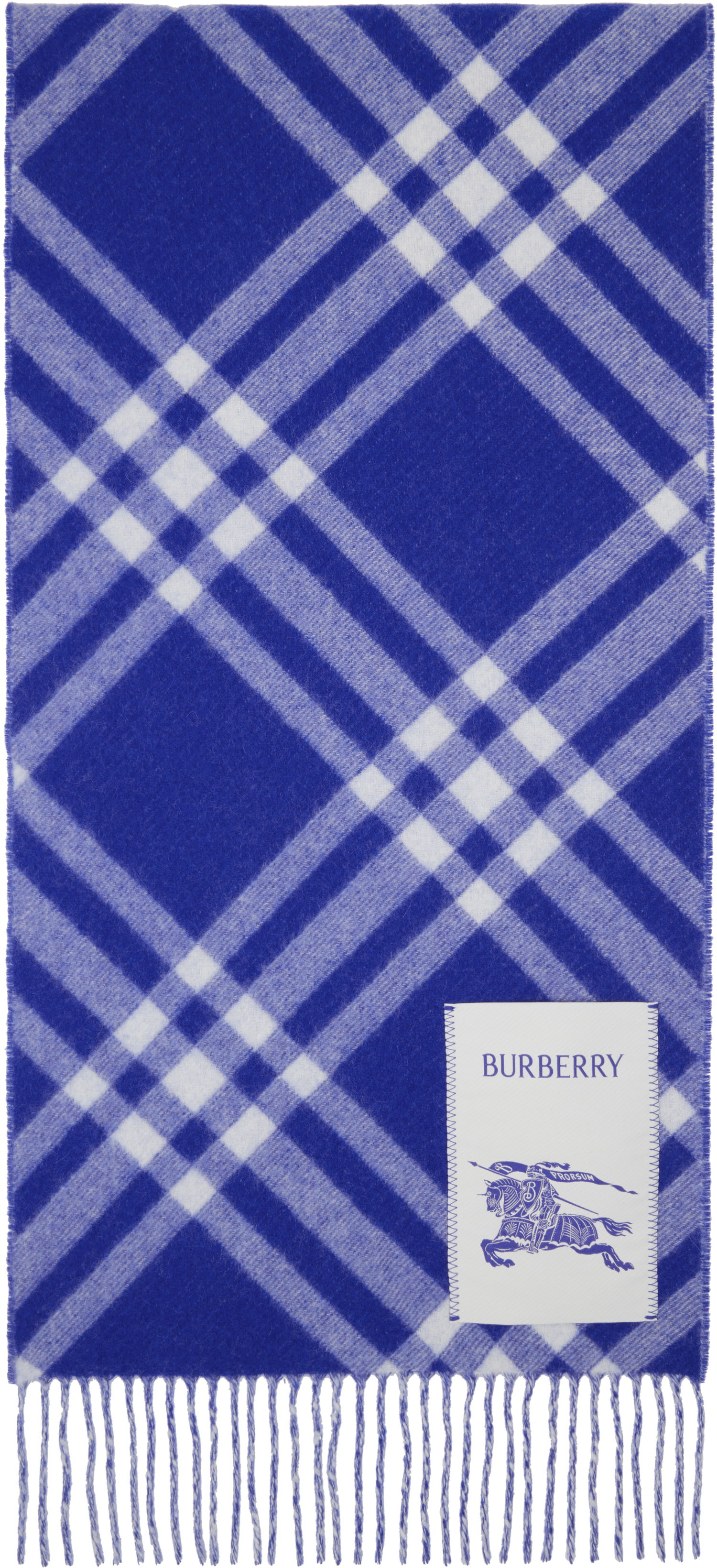 Шал Burberry Check Cashmere Scarf Синьо | 8099710, 0