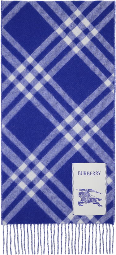Шал Burberry Check Cashmere Scarf Синьо | 8099710, 0