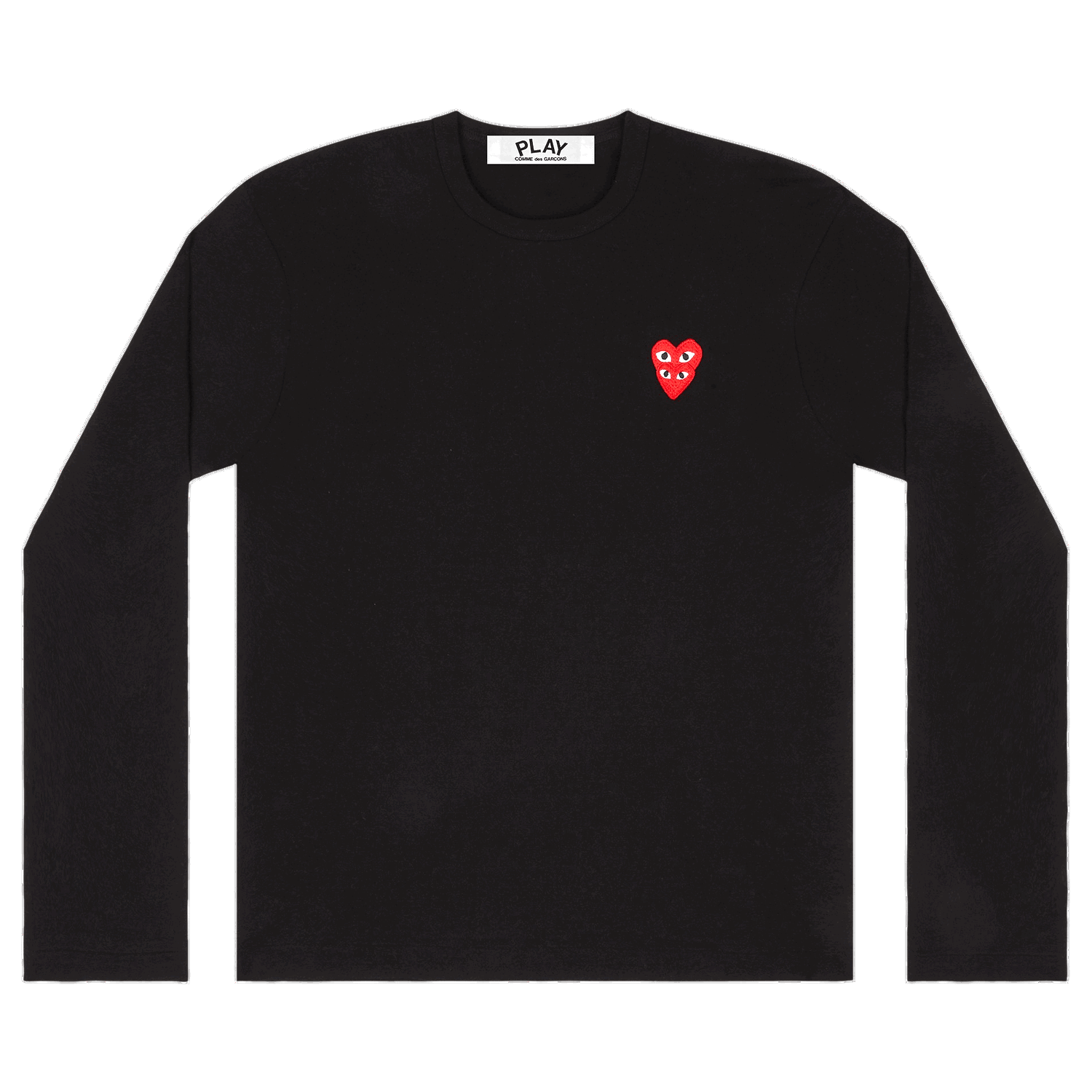 Тениска Comme des Garçons PLAY Double Heart Long-Sleeve Tee Черно | AZ T292 051 1, 0