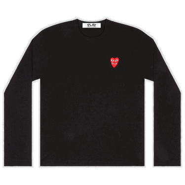 Тениска Comme des Garçons PLAY Double Heart Long-Sleeve Tee Черно | AZ T292 051 1, 0
