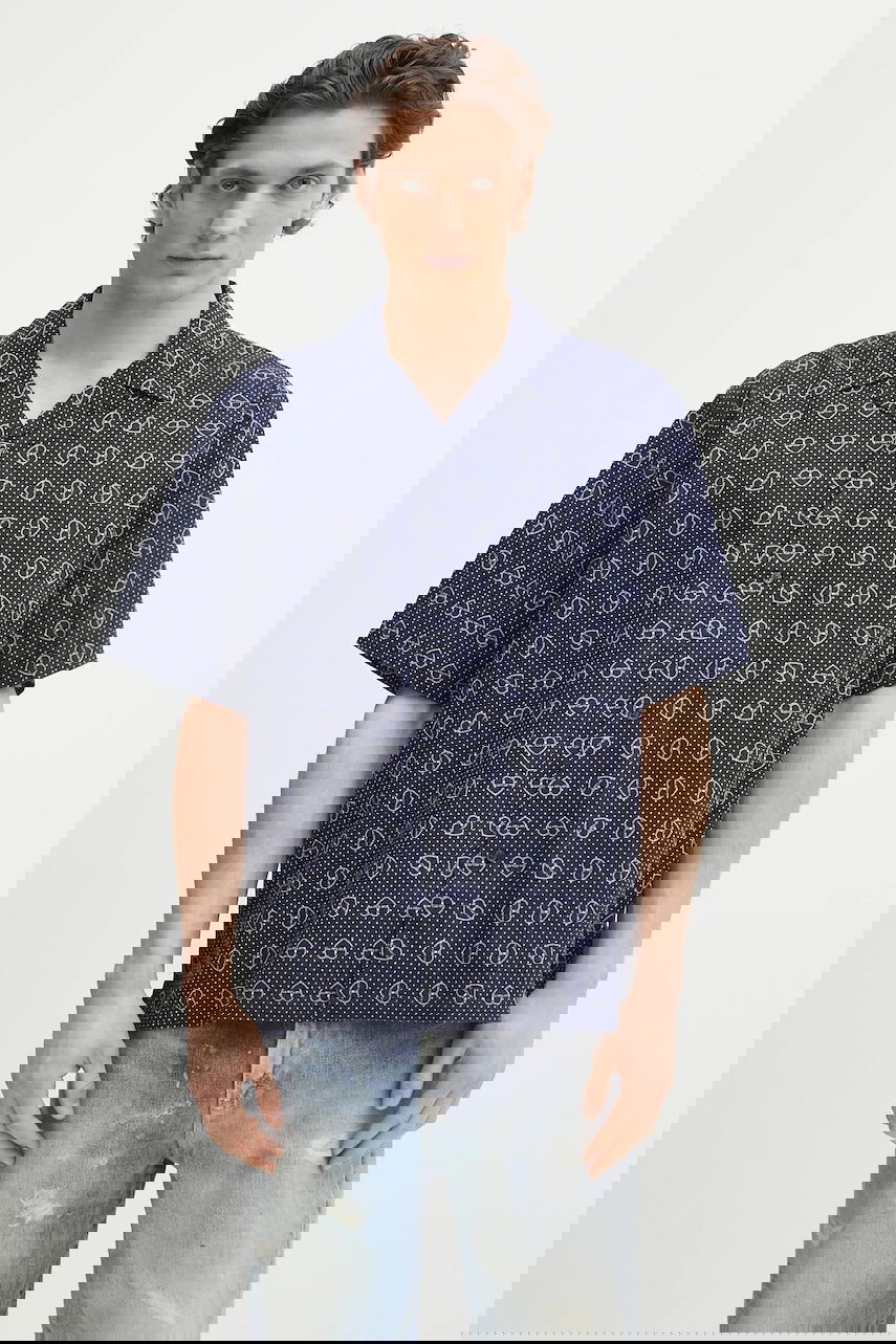 Риза Carhartt WIP Short-Sleeve Furoshiki Shirt, relaxed, classic collar Тъмно синьо | I034549.2UIXX, 0