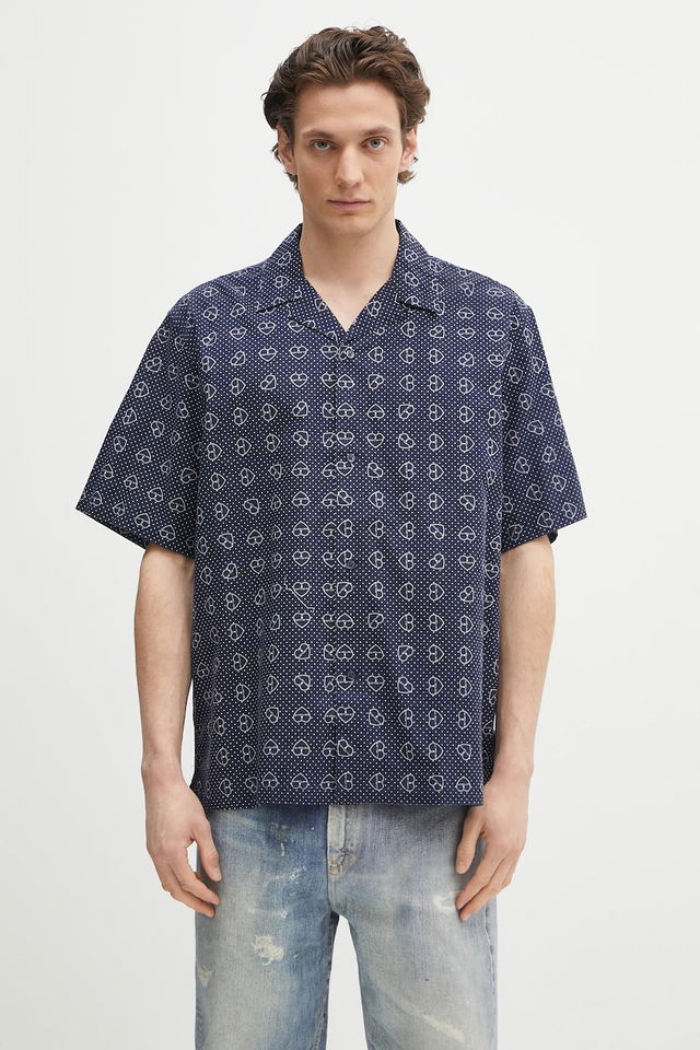 Short-Sleeve Furoshiki Shirt, relaxed, classic collar