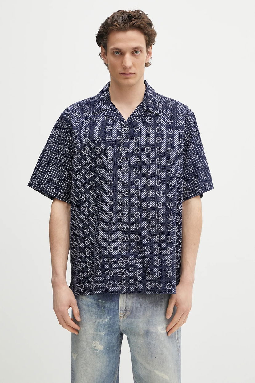 Риза Carhartt WIP Short-Sleeve Furoshiki Shirt, relaxed, classic collar Тъмно синьо | I034549.2UIXX