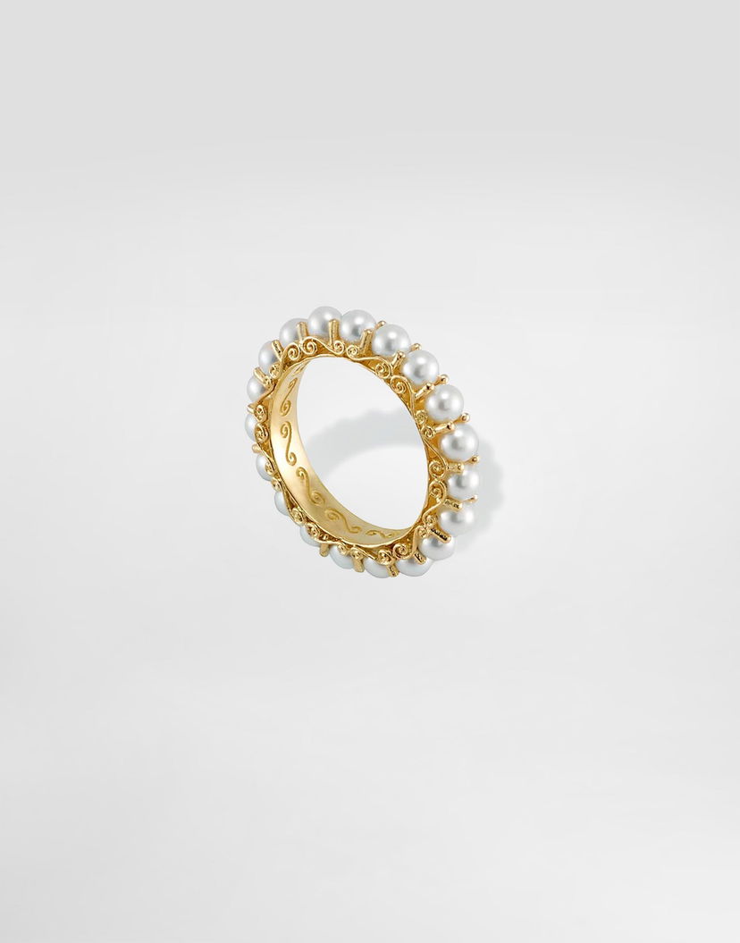 Пръстен Dolce & Gabbana Dolce & Gabbana 18K Yellow Gold Pearl Ring Жълто | WRKS1GWPEA1ZOO00