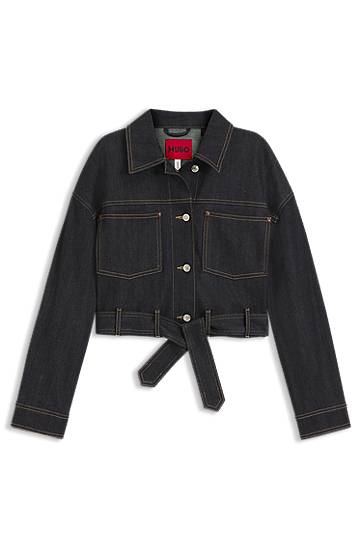 Яке BOSS Cropped Japanese Selvedge Denim Jacket Черно | 50558837, 0