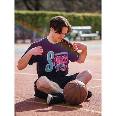 Тениска Mitchell & Ness San Antonio Spurs Centre Circle Черно | XZ055, 4