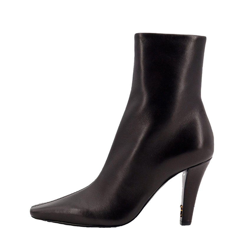 Кецове и обувки Saint Laurent Leather Ankle Boots Черно | 806674AADGZ1000