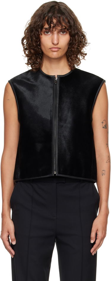 Жилетка Loulou de Saison Loulou de Saison Ampas Pony-Effect Leather Vest Черно | AMPAS, 0