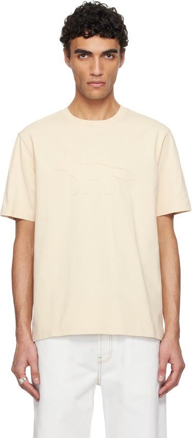 Тениска MAISON KITSUNÉ Maison Kitsuné Profile Fox Comfort T-Shirt Бежово | OM00121KJ0118, 0
