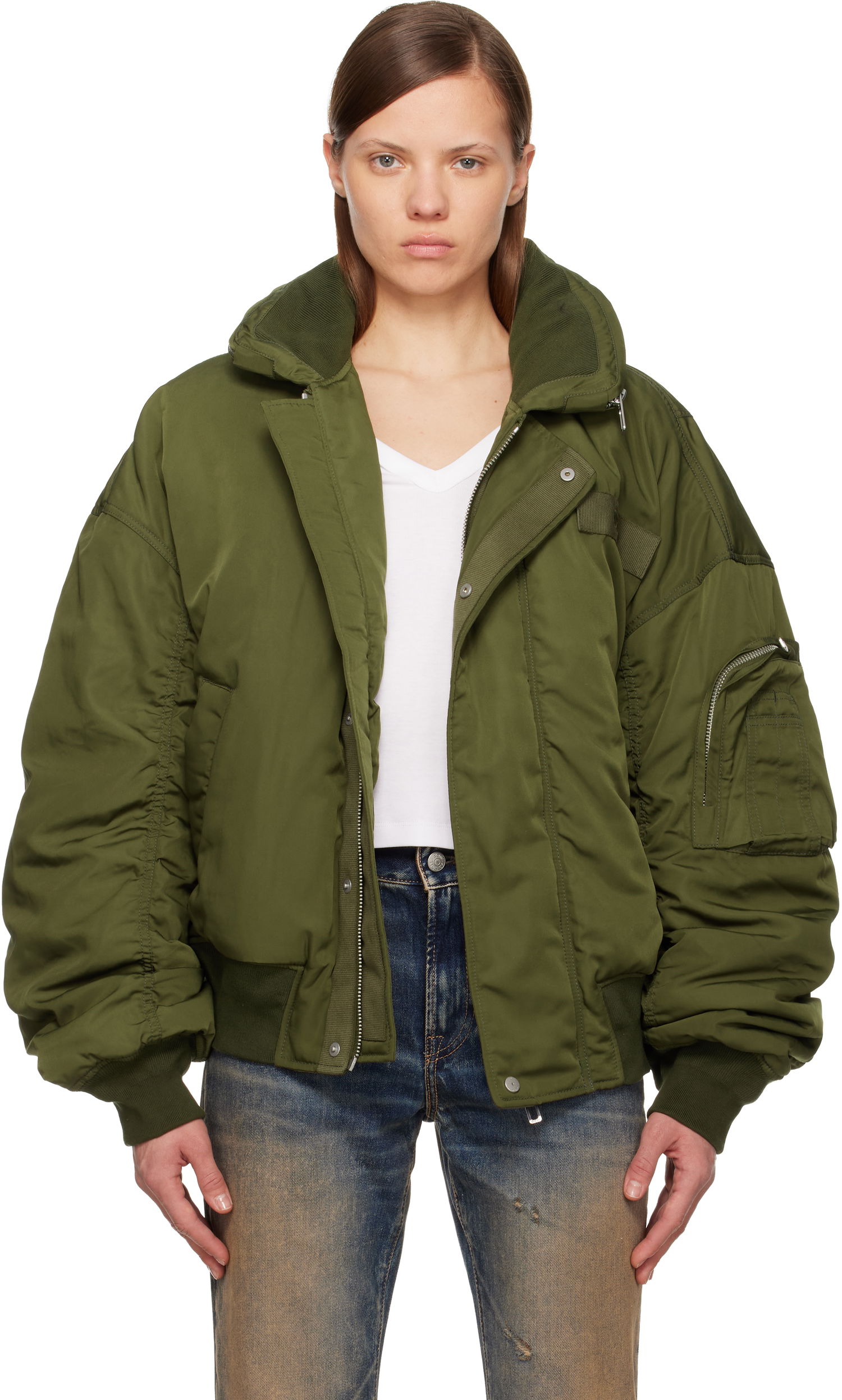 Яке бомбър 032C Oversized Hunting Bomber Jacket Зелено | F25-URW-1901-400-W, 0