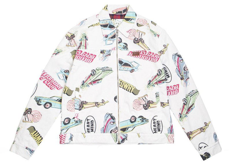 Яке BILLIONAIRE BOYS CLUB Billionaire Boys Club Gear Head Print Jacket Бяло | 8911402WHT