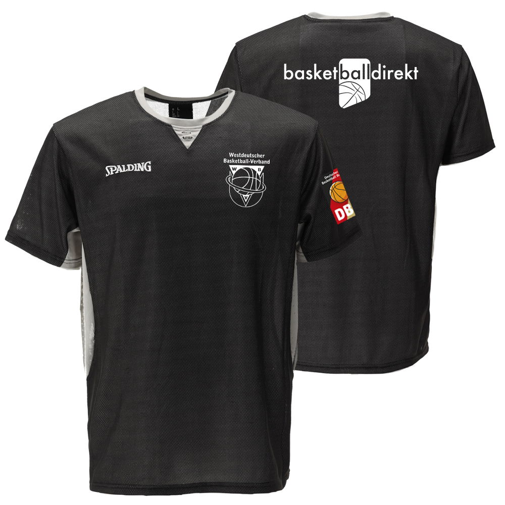 Тениска Spalding WBV V-Neck Referee T-shirt Черно | 40222001-blackgrey-xl, 0