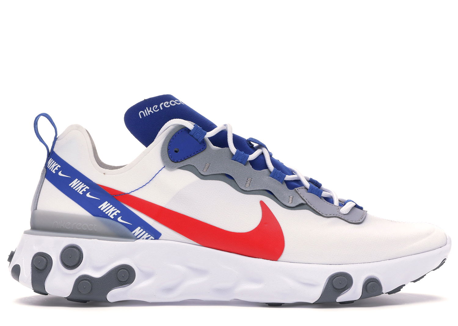 Кецове и обувки Nike React Element 55 White Game Royal Habanero Red Бяло | CD7340-100, 0