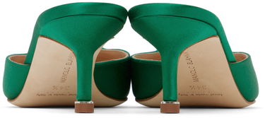Бижута Manolo Blahnik Manolo Blahnik Hangisimu 50 Satin Mules Зелено | 9XX-0722, 1