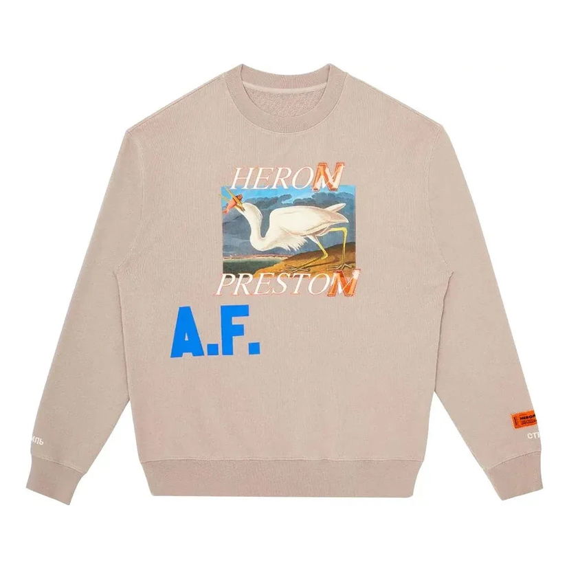 Пуловер HERON PRESTON Heron Preston Heron Af Crew Sweatshirt Бежово | HMBA014R21JER0036145