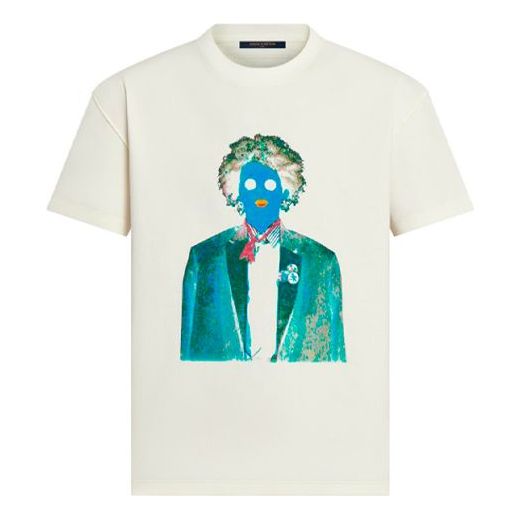 Тениска Louis Vuitton FW21 Neon Working Man Graphic Short Sleeve T-Shirt Бяло | 1A970U