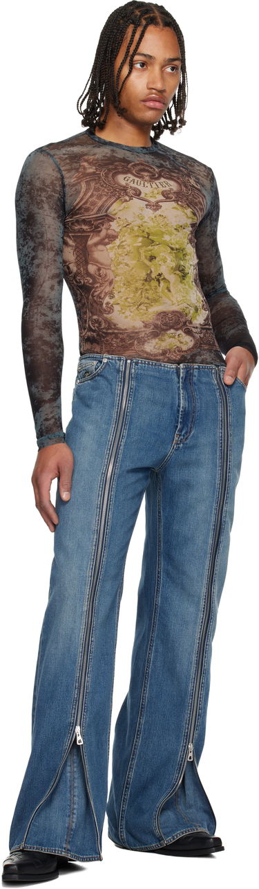 Дънки Jean Paul Gaultier Jean Paul Gaultier Zipped Seam Flare Jeans Синьо | 25/04-W-TR031-D025-57, 3