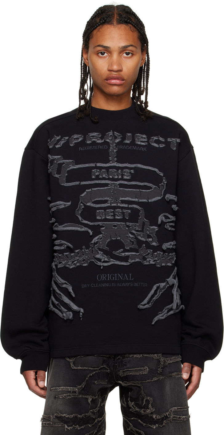 Суитчър Y/PROJECT Graphic Print Long Sleeve Sweatshirt Черно | SWEAT54-S25, 0
