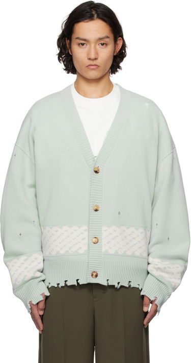 Пуловер Feng Chen Wang Feng Chen Wang Ripped Jacquard Cardigan Зелено | FUS19KT06G, 0
