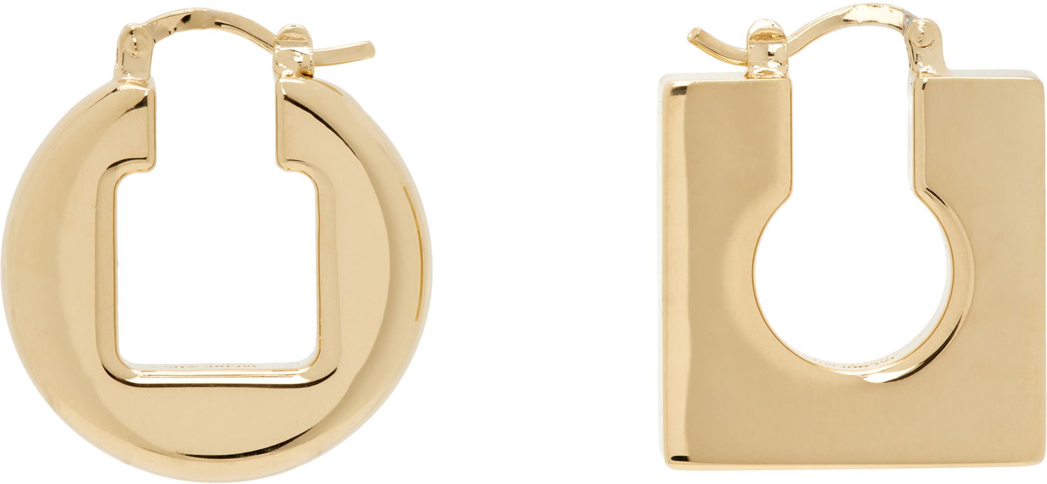 Обеци Jacquemus JACQUEMUS 'The Rond Carée' Asymmetric Hoop Earrings Металик | 23HJWW00567AOT4005, 0
