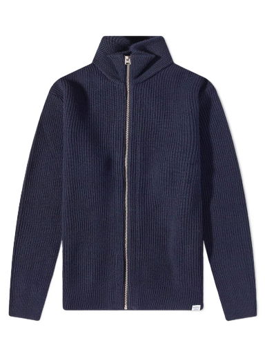 Суитчър NORSE PROJECTS Hagen Cotton Full Zip Knit Тъмно синьо | N45-0550-7004