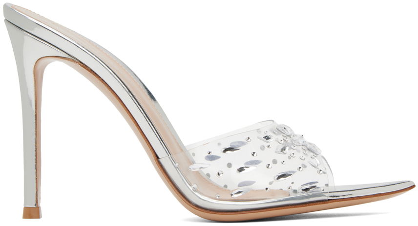 Грижа за обувките Gianvito Rossi Gianvito Rossi Halley 105 Heeled Mules Металик | G17670.15RIC.GME, 0