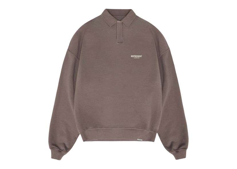 Пуловер Represent Clo Represent Owners Club Long Sleeve Polo Sweater Fog Кафяво | MS4024-292