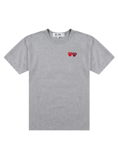 Тениска Comme des Garçons PLAY Double Heart T-Shirt Сиво | AZ T226 051 3