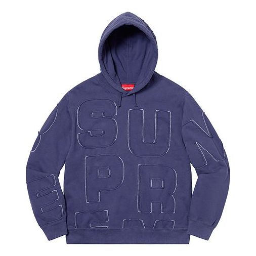 Суитчър Supreme Cutout Letters Hooded Sweatshirt Тъмно синьо | SUP-SS20-526, 0