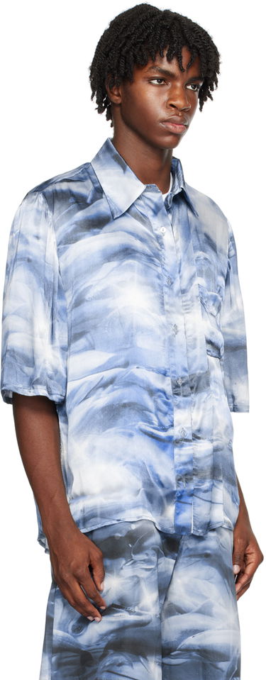 Риза Collina Strada Collina Strada Dolphin Print Sunny Shirt Синьо | XX3940, 1