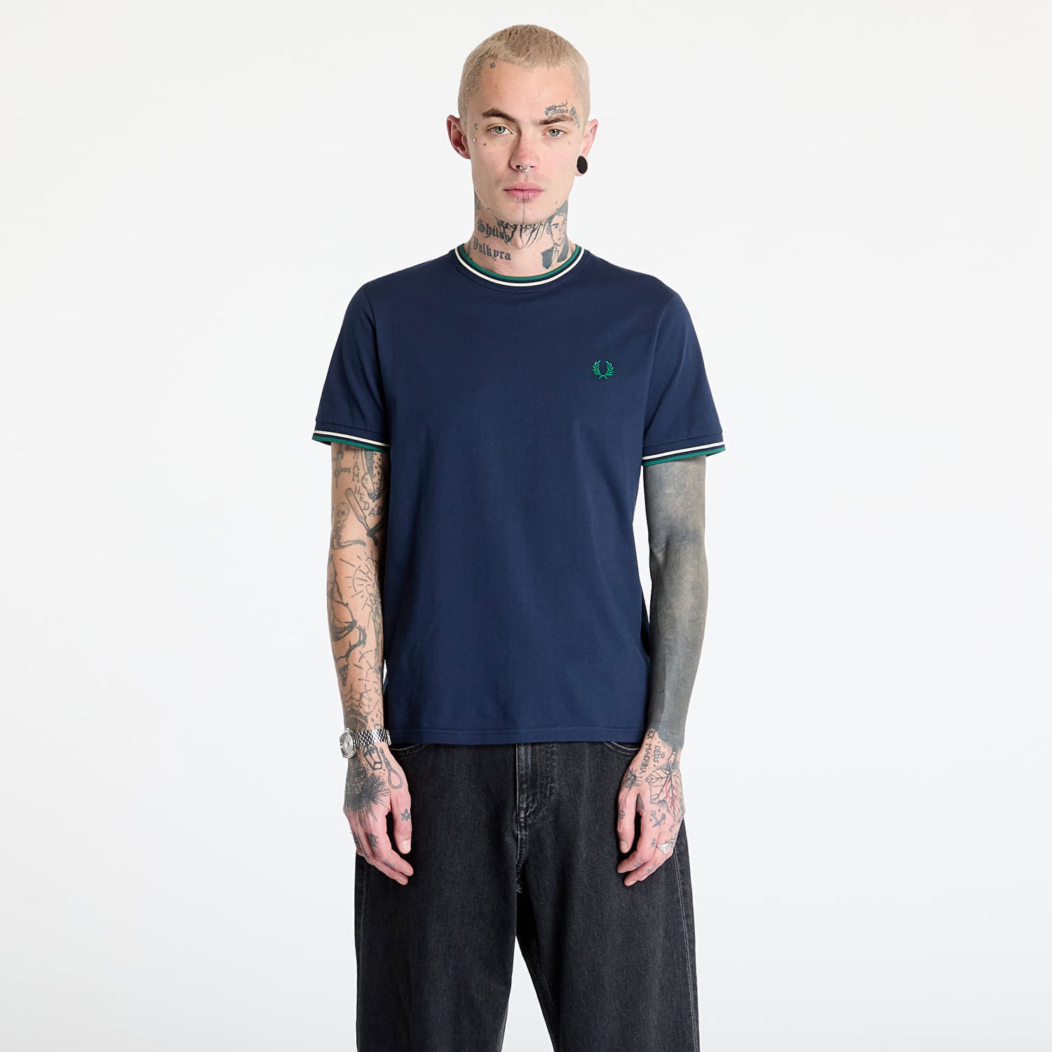 Тениска Fred Perry Fred Perry Twin Tipped T-Shirt Тъмно синьо | M1588 Y30, 0