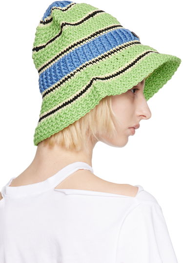 Шапка Stella McCartney Stella McCartney Striped Bucket Hat Зелено | 7V0043WP0164, 2
