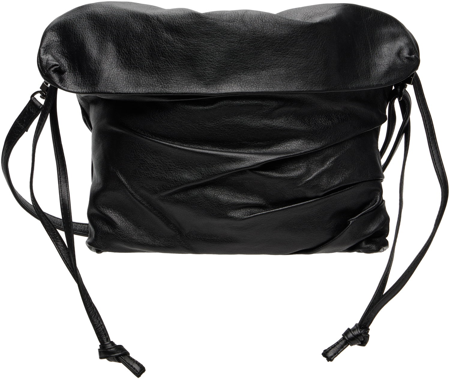 Чанта през рамо Yohji Yamamoto YOHJI YAMAMOTO Drape Leather Shoulder Bag Черно | DP-I33-791, 0